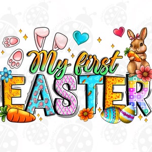 My First Easter Png, Sublimation Design Download, Happy Easter Day png, western Easter Png, Sublimate Designs Download