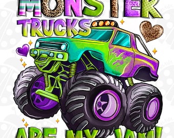 Monstertrucks sind mein Jam Vintage Retro Monster Truck PNG, Trucks sind mein Jam Monster, Sublimationsdesign