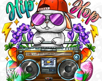 Hip Hop Bunny Tape Png, Hunny Bunny Tape, Bunny Png, Rabbit Png,Easter Day Png,Hippie,Western Easter PNG,Sublimation Design,Digital Download