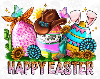 Happy Easter Png, Western PNG, Easter Png, Cowboy Egg png, Carrot png, Cowhide, Leopard, Sublimation Design, Digital Download,Cowhide