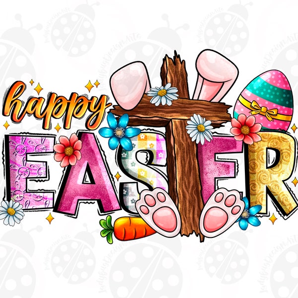 Happy Easter Cross Png, Happy Easter With Cross Png Sublimation Design, Easter Day Png, Easter Sublimation,Easter Cross Png,Jesus Christ Png
