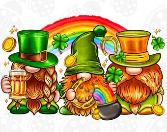 St Patrick's Day Gnomes Png Sublimation Design Download, St. Patrick Gnome Png, St Patrick's Day Png, Gnomes Png, Sublimate Designs Download
