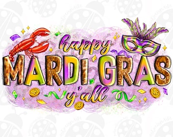 Happy Mardi Gras Png Sublimation Design Download, Happy Mardi Gras Png, Mardi Gras Carnaval Png, Sublimate Designs Download