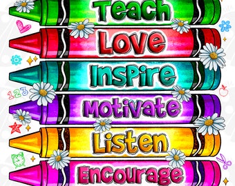Teach Love inspire Motivate Lead Encourage Png, Teacher's Day Png, Black Lives Matter Png, Juneteenth Png, Sublimate Designs Download