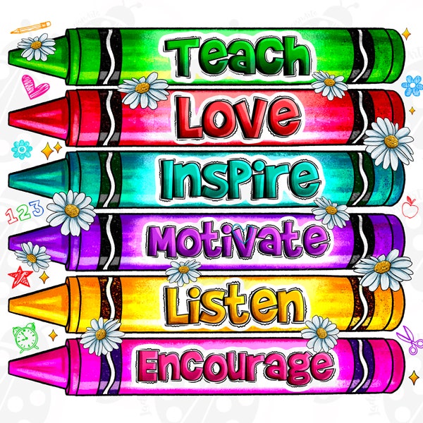 Teach Love inspire Motivate Lead Encourage Png, Teacher's Day Png, Black Lives Matter Png, Juneteenth Png, Sublimate Designs Download