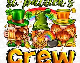 St Patrick's Crew St. Patricks Day Png, Irish Gnome Png, St Patricks Day Gnomies Png, Gnome Png, St. Patrick's Day Png,Digital Downloa