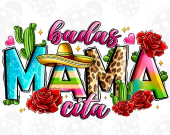 Badass mama cita png sublimation design download, cinco de mayo png, western mama png, Mexican roses png, sublimation design download