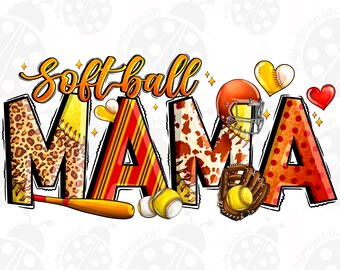 Softball Mama,Softball Clipart,Transparent PNG file for sublimation,Softball Mama Png,Softball Shirt Design,Softball Mom png,Softball design
