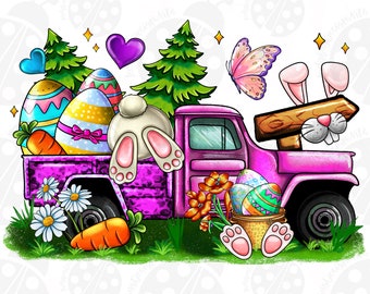Easter Day Truck Png, Rabbit Png, Truck Png,Easter Truck,Digital Downloads,Easter Day Png, Easter Day Truck, Sublimation Designs Downloads