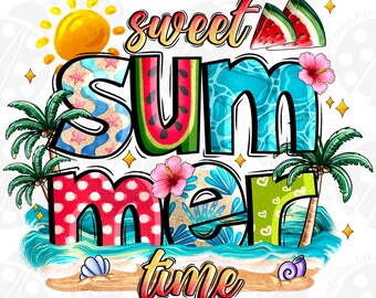 Sweet Summer Time png, Summer sublimation, Summer png, Retro png, Sublimation Design, Digital Download, Women’s summer sublimation file