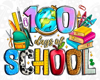100 Days Of School Png, Cute 100 Days Of School Png, Mushroom Fairy, Sublimation Designs Downloads, Png Files For Sublimation