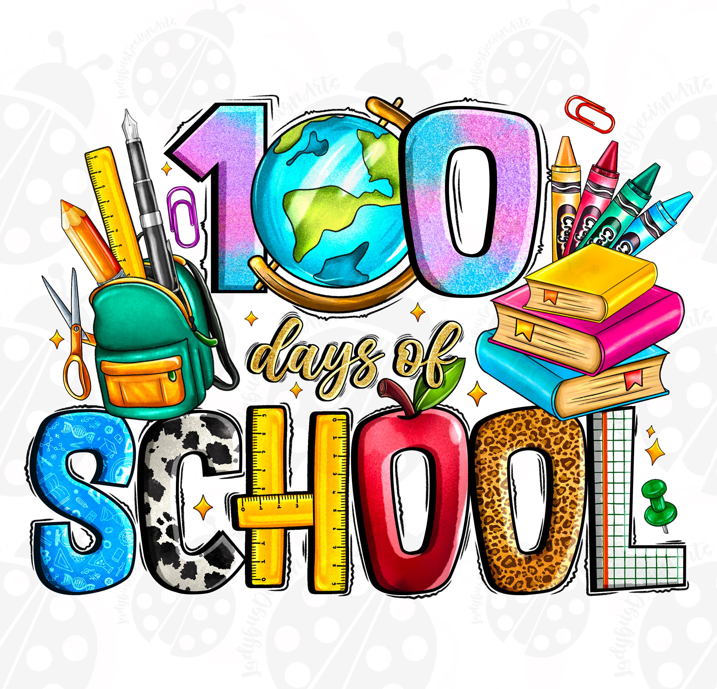 100 Days of School Png, Cute 100 Days of School Png, Mushroom Fairy ...