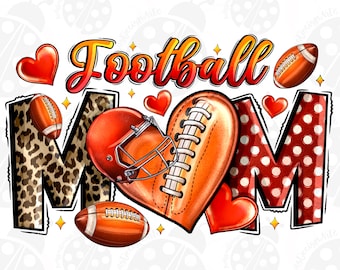 Football Mom, Mother's Day Design, Sports Mama Png,American Football Mom Png,Digital Download,Game Day Png,Western Mama,Leopard Football Png