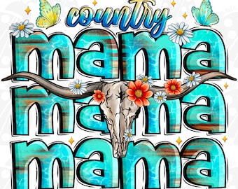 Country Mama png, Western cowboy png, Western png, Retro png, Cow Skull png, Cowhide Print Png, Sublimation Designs, Digital File Active