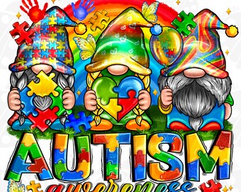 Love Autism Awareness Png, Autism Gnomies Be Kind PNG Sublimation Design, Autism Awareness Gnomes Png, Autism Gnome Png,Autism Puzzle Gnomes