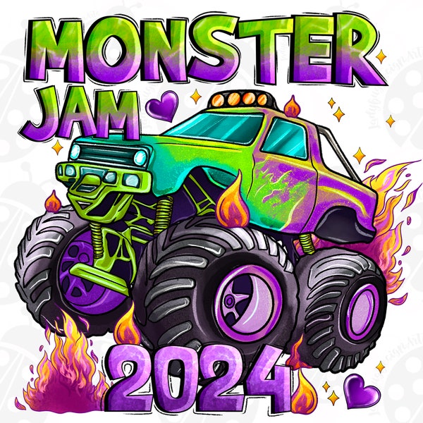 Monster Truck Png,Monster Jam 2024, Sublimation Design Kids Truck design Png, Extreme Vehicle  Png,Sublimation Design Download,