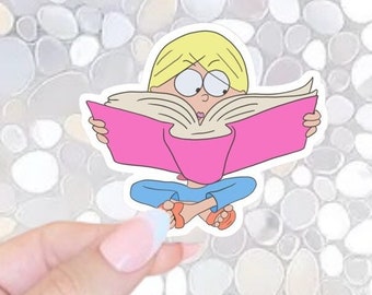 Free* Shipping- Lizzie Reading Sticker, Y2K, 90s, Kindle Sticker