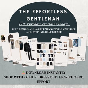 Men&#39;s Capsule Wardrobe | 20 Done-for-You Outfits | Minimalist Smart-Casual Style Guide | Digital Download