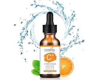 Cosmida Vitamin C Serum for Face - Anti Aging Facial Serum with Hyaluronic Acid,Skincare brightening Serum for Dark Spot,Fine Lines&Wrinkles