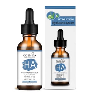 Cosmida Hyaluronic Acid Serum for Face with Vitamin B5,Hydrating Face Serum for Sensitive and Dry Skin,Plumps,Repair Skin Barrier & Wrinkles