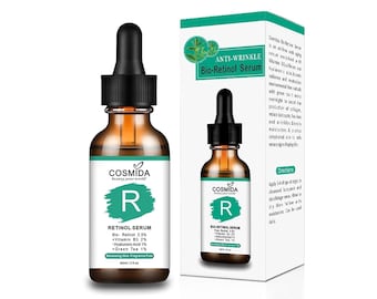 Cosmida Retinol Serum for Face,Best Anti Wrinkle serum with Vitamin B3,Skin Care Peptide Hydrating Serum for Radiant Glow,Firming and Smooth