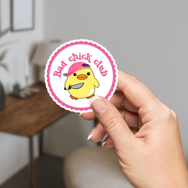 Bad Chick Club Laptop Stickers - Waterproof - Funny Gifts - Stickers for Water Bottle -Stickers for Laptop - Funny Sticker - Meme Sticker