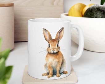 11oz Rabbit Mug, Easter Bunny Mug, Mug, Easter Gift, Easter Holiday, Coffee Mug, Tea mug, Easter, rabbit enthusiast, animal mug, pet mug