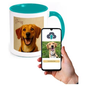 Personalised Mug Oil Painting Dog Portrait of Your Pet Printed on Coffee Mug from Photo Funny Custom Dog Gifts for Dog Lover Cat