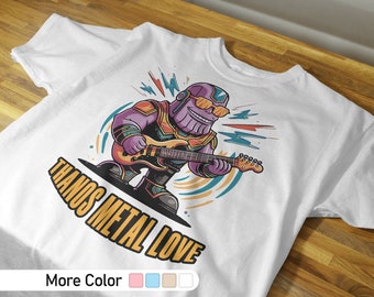 Chibi Thanos metal love, camisa Thanos, camisa cómica, camisa gráfica maravilla, camisa cómica maravilla, camiseta de superhéroe, camisa maravilla, camisa de superhéroe