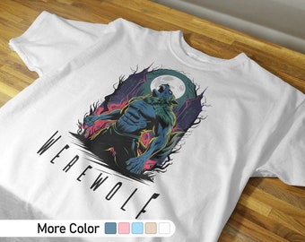The werewolf shirt, werewolf shirt, horror shirt, wolf shirt, nature shirt, witchy shirt, gothic shirt, grunge clothing, howling wolf shirt