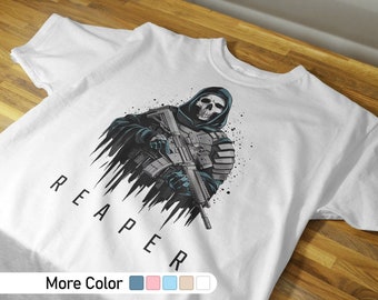 Camisa táctica Reaper, camisa de calavera, camisa de parca, camisa de arma, camisa de pistola, camisa de segador, camisa táctica, camisa táctica, camisa militar