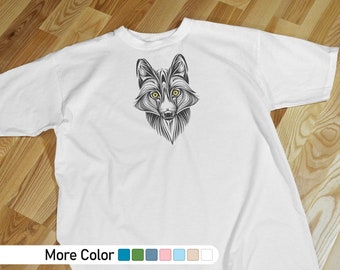 Estilo de tatuaje de zorro, camiseta unisex con estampado frontal, camisa de tatuaje, camiseta de tatuaje, camiseta gráfica de tatuaje, camisa de tatuaje divertida, camiseta de tatuaje