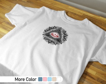 Símbolo del ojo de Dios, camiseta gráfica, camisa de tatuaje, ropa de tatuaje, camisa de calle, camisa inspirada en tatuajes, camiseta de tatuaje para hombres