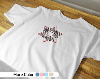Símbolo de hexagrama, camiseta gráfica, camisa de tatuaje, ropa de tatuaje, camisa de calle, camisa inspirada en tatuajes, camiseta de tatuaje para hombres