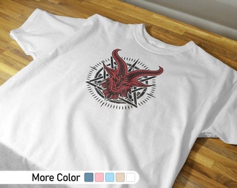 Símbolo de Baphomet, camiseta gráfica, camisa de tatuaje, ropa de tatuaje, camisa de calle, camisa inspirada en tatuajes, camiseta de tatuaje para hombres