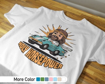 Camisa Holy Horsepower, camisa chibi jesus, camisa cristiana, regalo de Jesús, camiseta de Jesús, camisas de regalo religioso, camiseta cristiana, camisa chibi, 90shirt