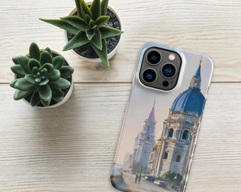 Funda para iPhone Majestuosa con Cielo Pastel: Elegancia minimalista y escenas serenas. Líneas limpias, belleza serena, atmósfera majestuosa, cielo pastel, funda artística.