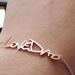 Bracelet personnalisé avec écriture manuscrite | Bracelet commémoratif personnalisé avec signature