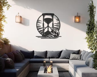 Hourglass Skull Metal Wall Art, Gothic Decor, Memento Mori Wall Hanging, Dark Academia Aesthetic, Skeleton Art, Unique Home Accent