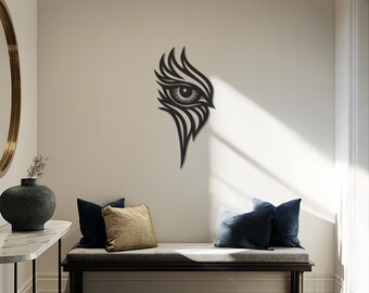 Abstract Geometric Eye Art, Metal Decor, Minimalist Home Art, Eye Shape Wall Hanging, Unique Gift for Art Lovers, Eye Design Wall Sculpture