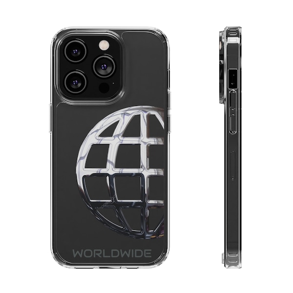 Clear Worldwide Chrome Phone Case