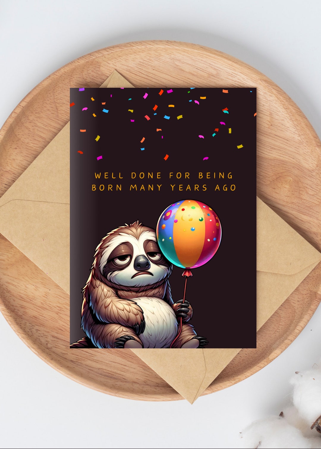 Printable Sloth Birthday Card, Printable Birthday Card Funny, Digital ...