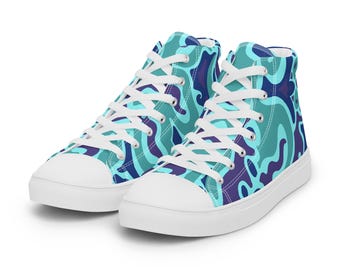 Womens Electric Bloom Dopamine Fashion Shoes - Maximalist Canvas High Tops