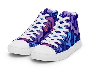Womens Midnight Berry High Top Canvas Sneakers - Festival Rave Kicks - US Womens 5 - 12