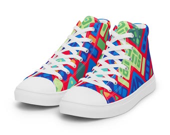 Reef Prism Womens High Tops - Maximalist Dopamine Kicks - Rave Canvas Shoes