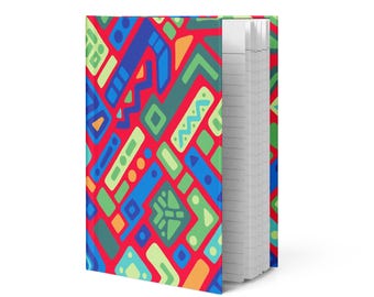 Reef Prism Hardcover Journal | Bright Red Geometric Notebook | Abstract Diary (Cleveland Artist)