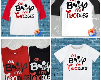 Oh Twodles Mickey Mouse Birthday Shirt, Second Birthday