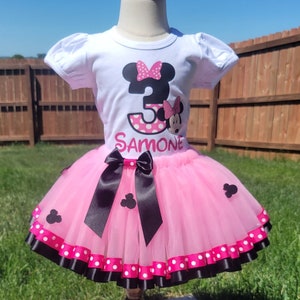 Pink Minnie Mouse Birthday Outfit: Personalized Tutu Set