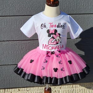 Oh Twodles Minnie Mouse 2nd Birthday Outfit: Pink Tutu Set