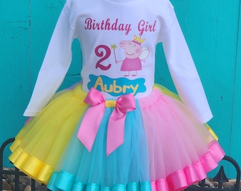 Peppa pig birthday tutu hot sale